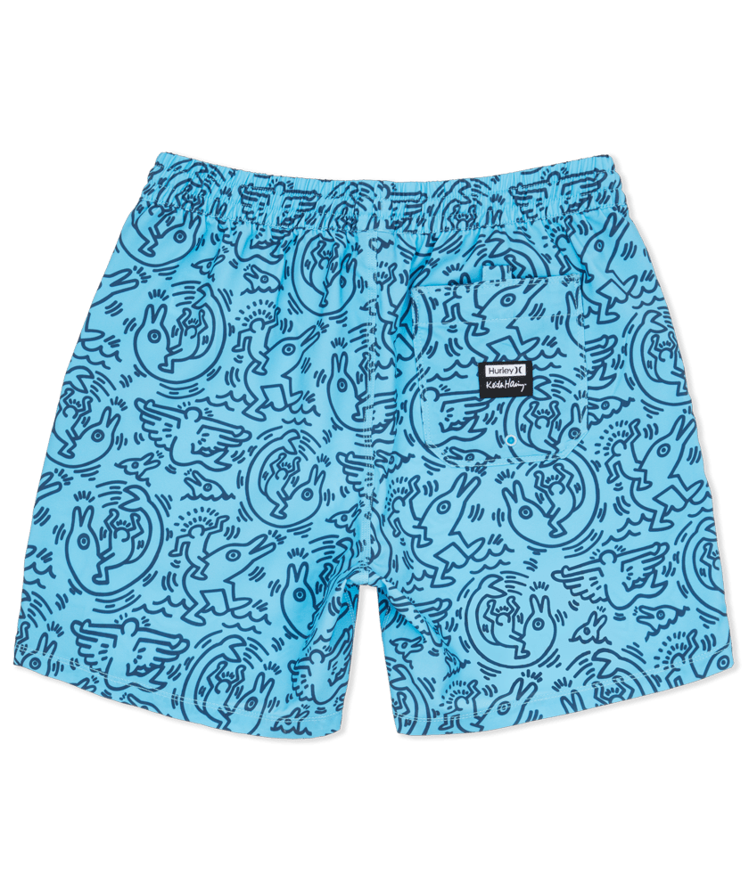 HURLEY Keith Haring Cannonball Volley 17" Volley Shorts Skyline Men's Boardshorts Hurley 