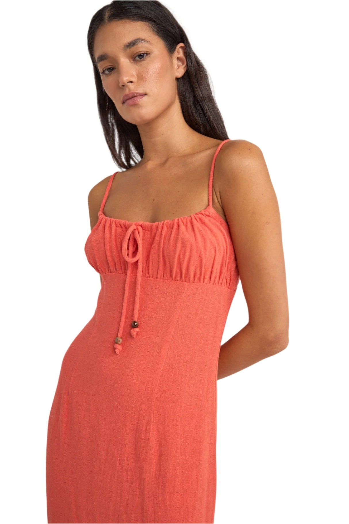 RHYTHM Women's Austin Gathered Maxi Dress Coral Women's Dresses Rhythm 