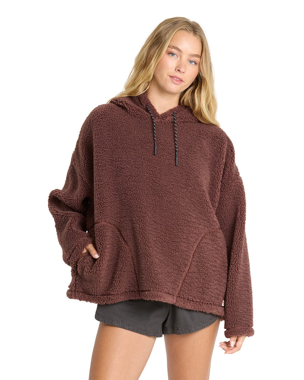 BILLABONG Women's Time Out Sherpa Hoodie Espresso Women's Sweaters Billabong 