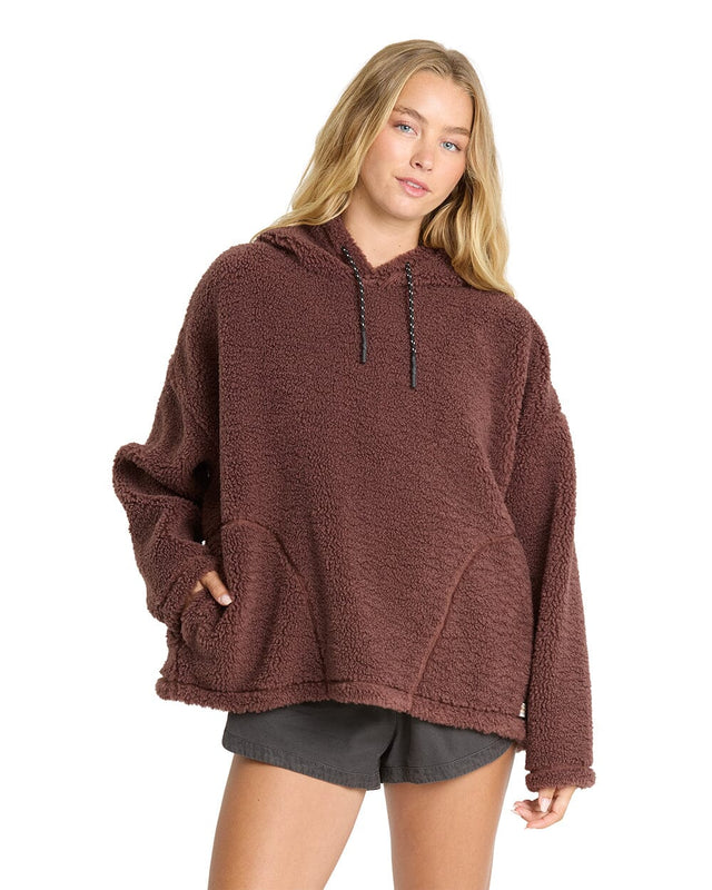 BILLABONG Women's Time Out Sherpa Hoodie Espresso Women's Sweaters Billabong 