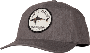 SALTY CREW Boys Bruce 6 Panel Snapback Hat Dark Heather Grey Boy's Hats Salty Crew 