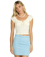 BILLABONG Women's Mia Tie-Front Top Whitecap Women's Blouses Billabong 