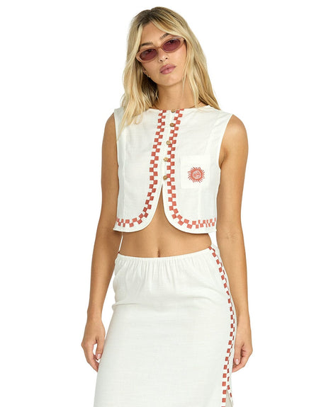 BILLABONG Women's Secret Cove Top Salt Crystal Women's Vests Billabong 