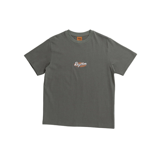 RHYTHM Hallmark Heavy Vintage Embroidered T-Shirt Silver Pine Men's Short Sleeve T-Shirts Rhythm 
