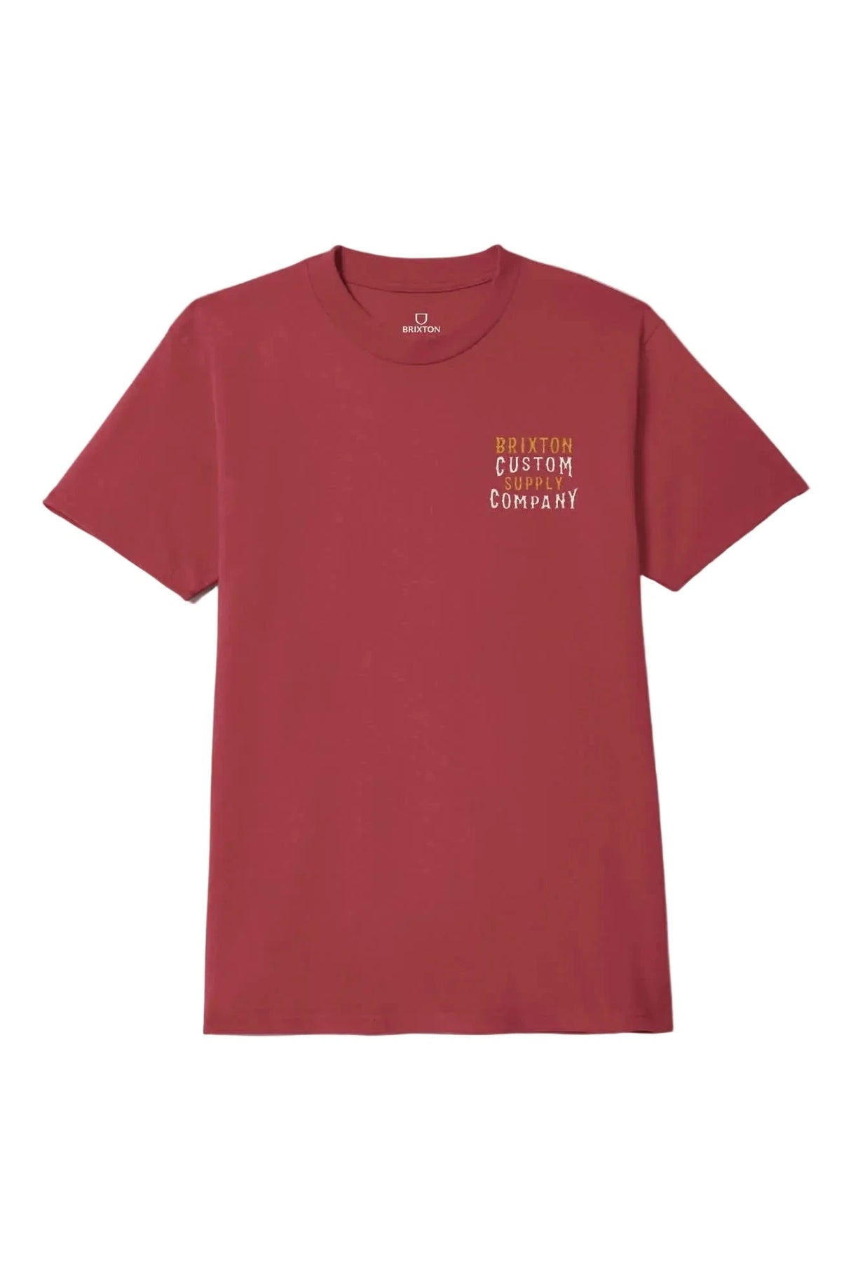 BRIXTON Wheaton T-Shirt Robust Red Worn Wash Men's Short Sleeve T-Shirts Brixton 