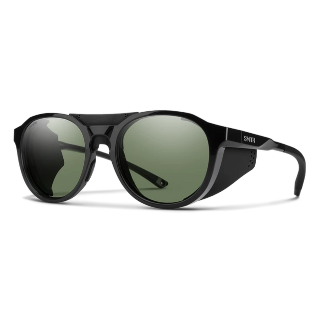 SMITH Venture Black - ChromaPop Grey Green Polarized Sunglasses Sunglasses Smith 