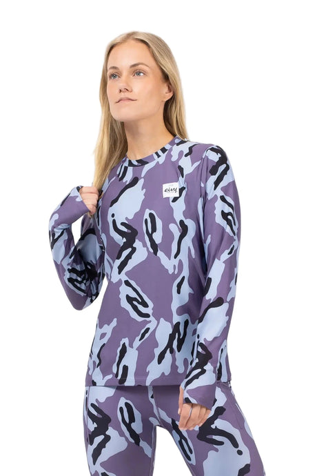 EIVY Women's Versa Loose Fit Rib Base Layer Top Purple Stray Women's Base Layers Eivy 