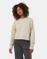 TENTREE Women's TreeFleece Oversized Cropped Crew Pale Oak Women's Crewnecks Tentree 