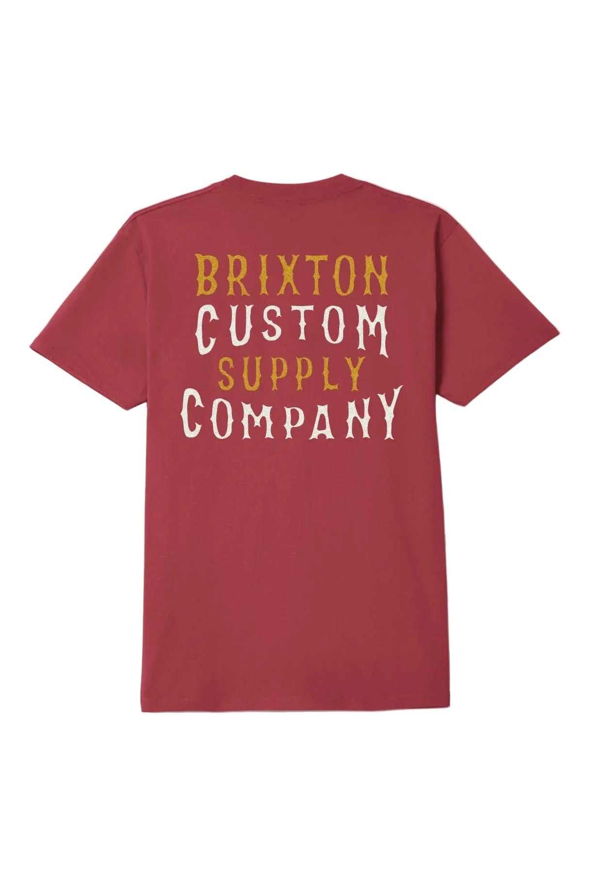 BRIXTON Wheaton T-Shirt Robust Red Worn Wash Men's Short Sleeve T-Shirts Brixton 