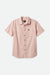 BRIXTON Charter Textured Weave Short Sleeve Button Up Coral Pink Men's Short Sleeve Button Up Shirts Brixton 