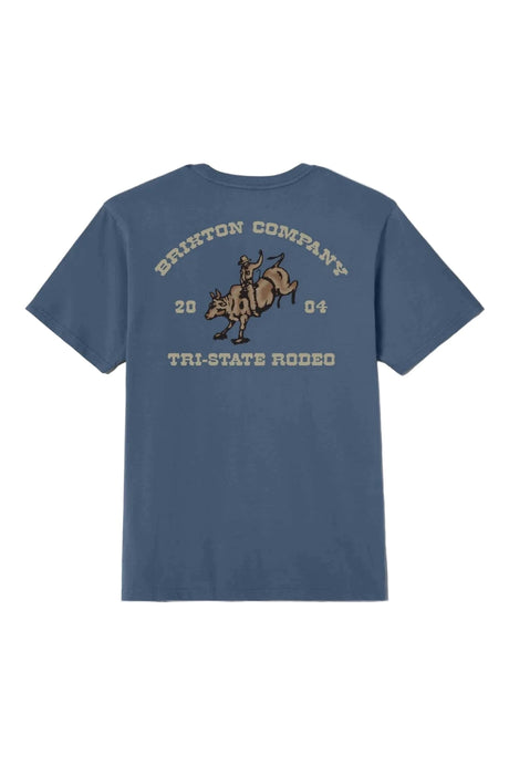 BRIXTON Danforth T-Shirt Harbor Blue Men's Short Sleeve T-Shirts Brixton 