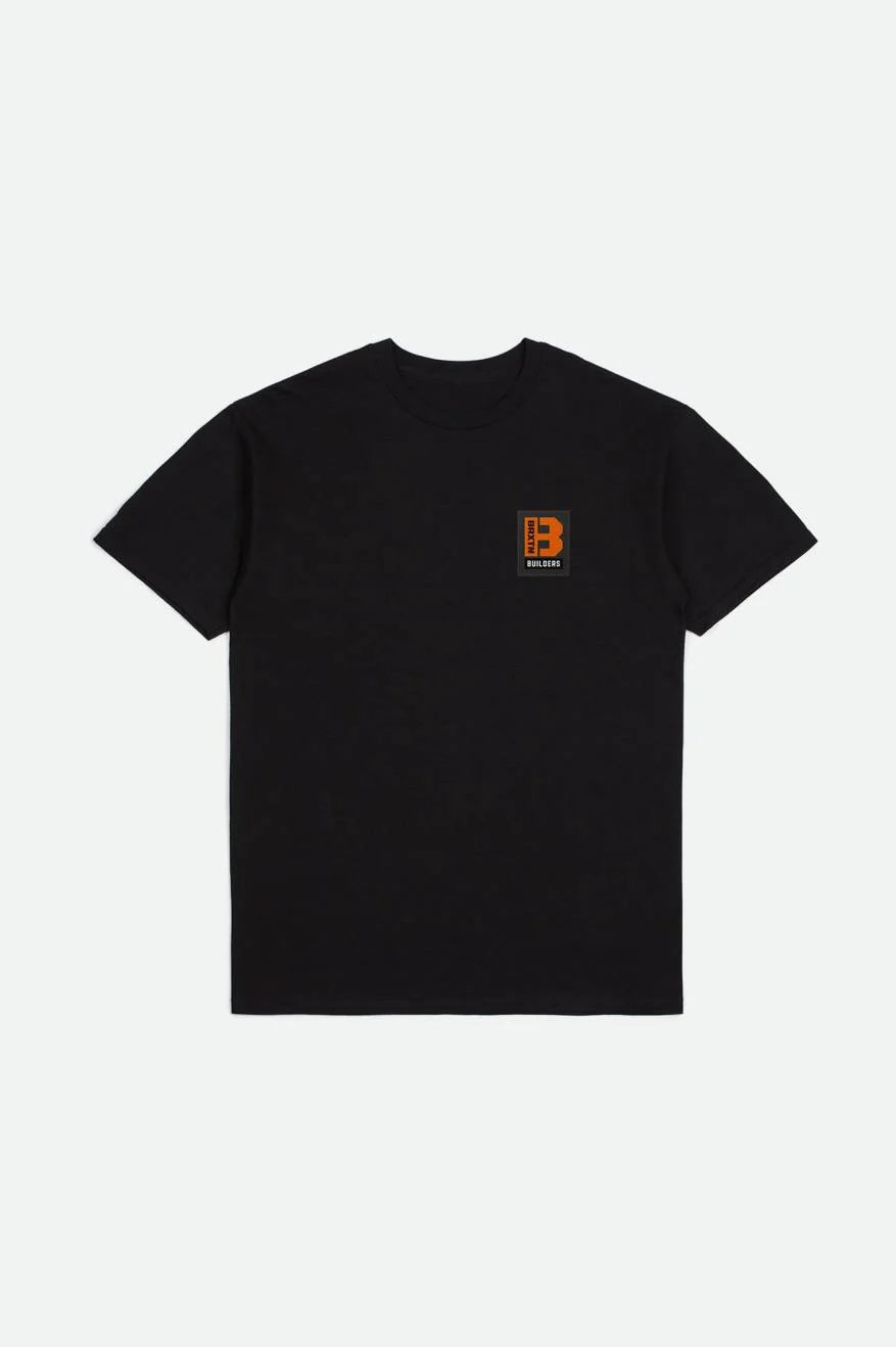 BRIXTON Builders T-Shirt Black Men's Short Sleeve T-Shirts Brixton 