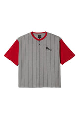 BRIXTON Boxy Baseball T-Shirt Heather Grey/Adrenaline Rush Men's Short Sleeve T-Shirts Brixton 
