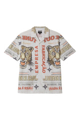 BRIXTON Getaway Camp Collar Shirt Lost In Realty Print Men's Short Sleeve Button Up Shirts Brixton 