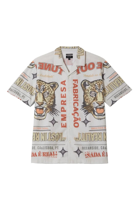 BRIXTON Getaway Camp Collar Shirt Lost In Realty Print Men's Short Sleeve Button Up Shirts Brixton 