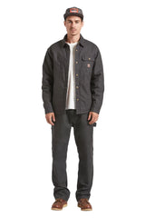 BRIXTON Builders Stretch Flannel Lined Jacket Washed Black/Red Men's Street Jackets Brixton 