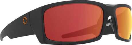 SPY General Dale Jr Matte Black - HD Plus Grey Green With Orange Spectra Mirror Sunglasses