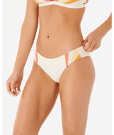 RIP CURL Women's Day Break Multi Cheeky Coverage Bikini Bottom Cream Women's Bikini Bottoms Rip Curl 