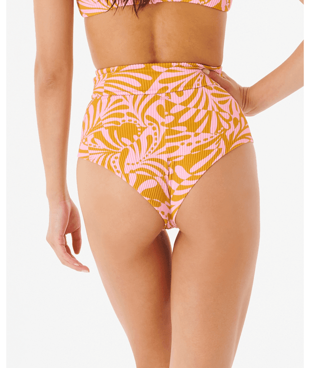 RIP CURL Women's High Waist Cheeky Pant Bikini Bottom Pink Women's Bikini Bottoms Rip Curl 