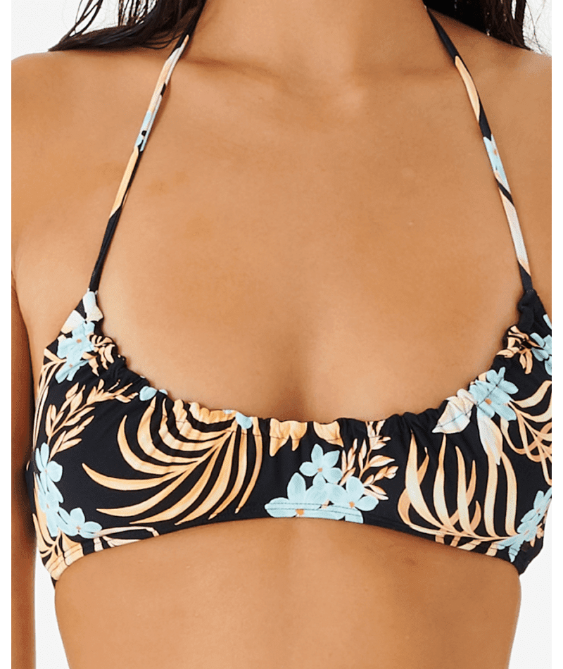 RIP CURL Women's Sun Dance Halter Bralette Bikini Top Black Women's Bikini Tops Rip Curl 