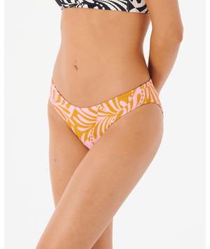 RIP CURL Women's Afterglow Swirl Good Coverage Bikini Bottom Pink Women's Bikini Bottoms Rip Curl 