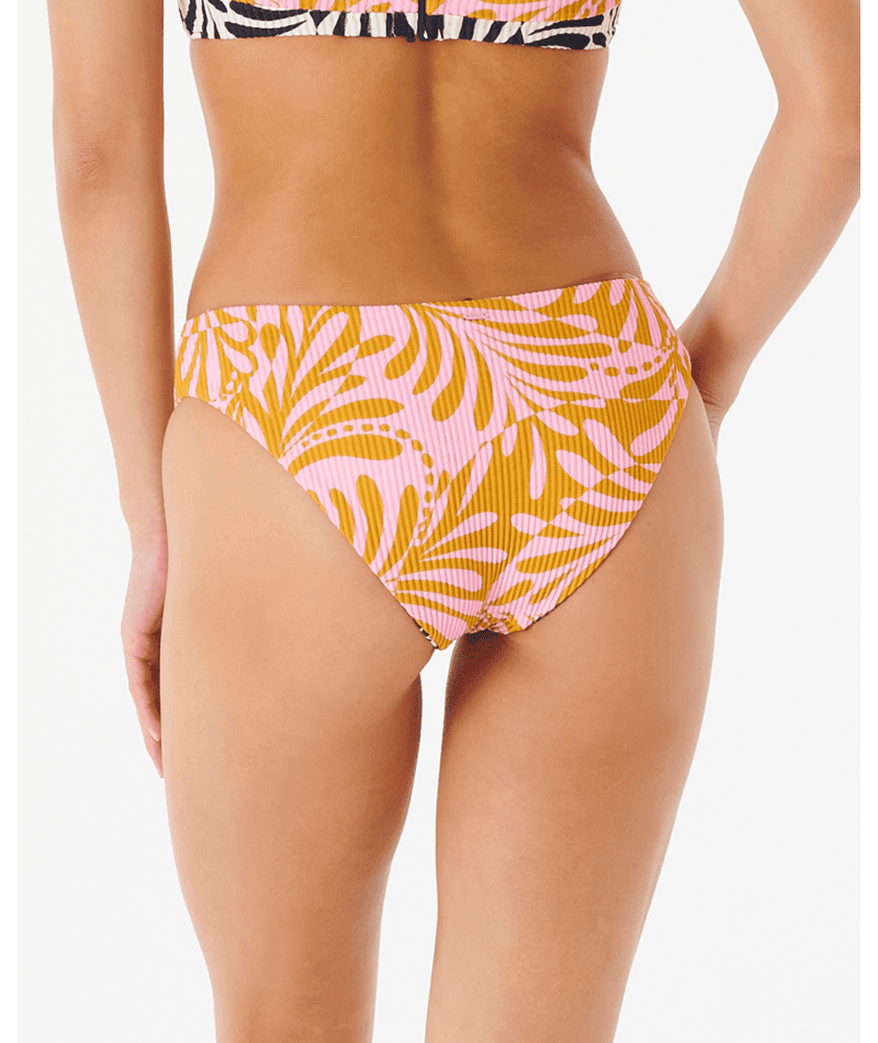 RIP CURL Women's Afterglow Swirl Good Coverage Bikini Bottom Pink Women's Bikini Bottoms Rip Curl 