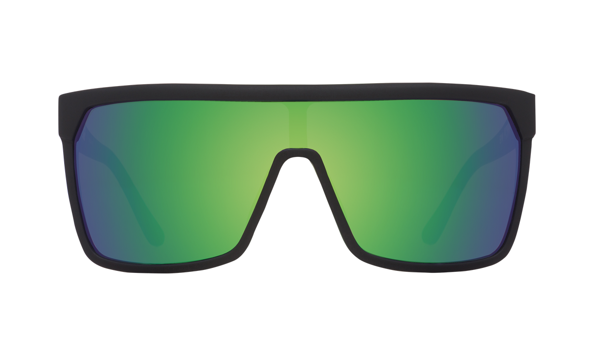 SPY Flynn Matte Black - HD Plus Bronze With Green Spectra Mirror Sunglasses