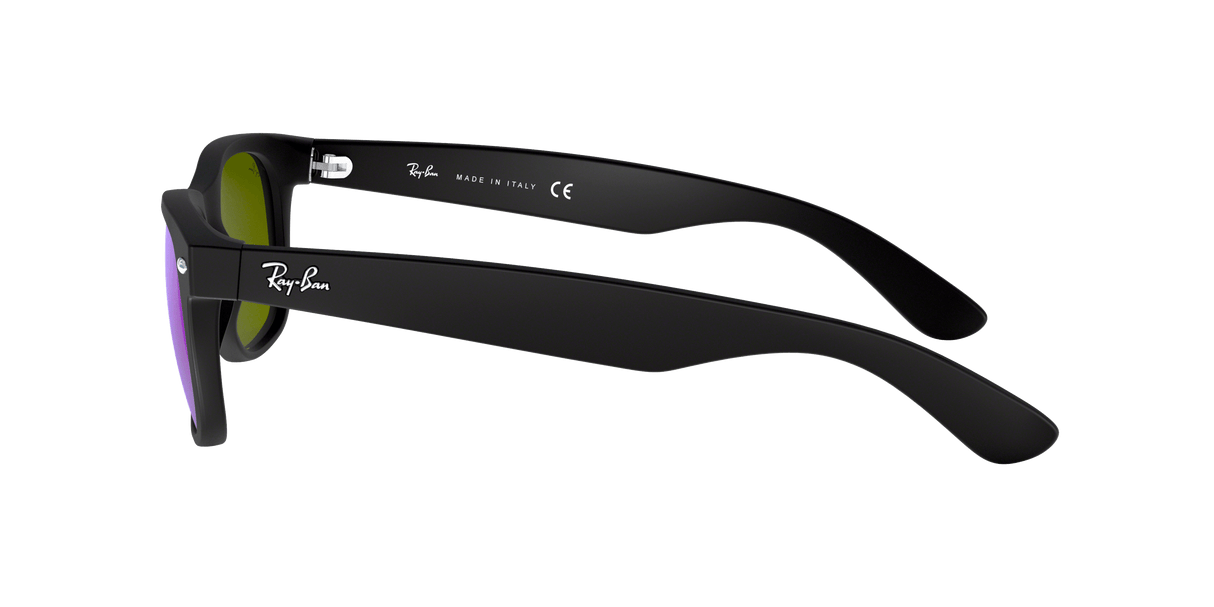 RAY-BAN New Wayfarer Flash Rubber Black - Grey Mirror Blue Sunglasses SUNGLASSES - Ray-Ban Sunglasses Ray-Ban 