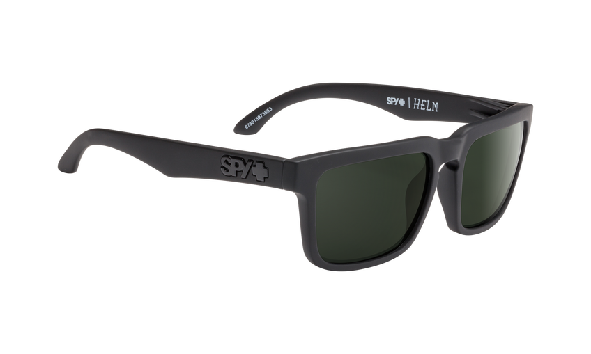SPY Helm Soft Matte Black - HD Plus Grey Green Sunglasses