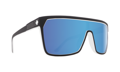 SPY Flynn Whitewall - HD Plus Grey Green With Light Blue Spectra Mirror Sunglasses