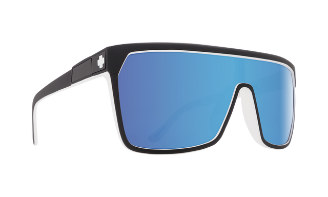 SPY Flynn Whitewall - HD Plus Grey Green With Light Blue Spectra Mirror Sunglasses