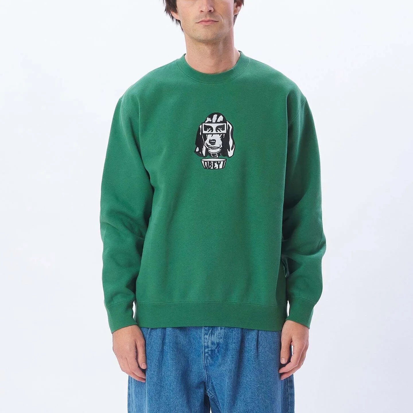 OBEY Hound Crewneck Sweater Palm Leaf Men's Sweaters Obey 
