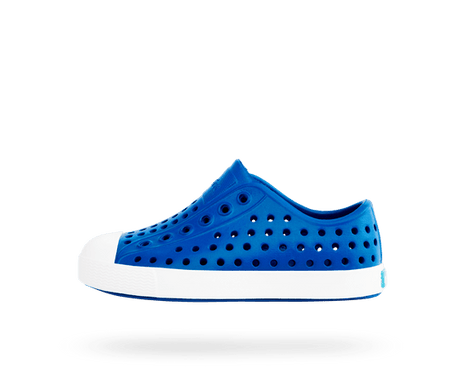 NATIVE Jefferson Child Shoes Victoria Blue/Shell White Youth Native Shoes Native Shoes 