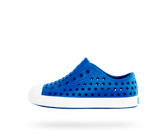 NATIVE Jefferson Child Shoes Victoria Blue/Shell White Youth Native Shoes Native Shoes 