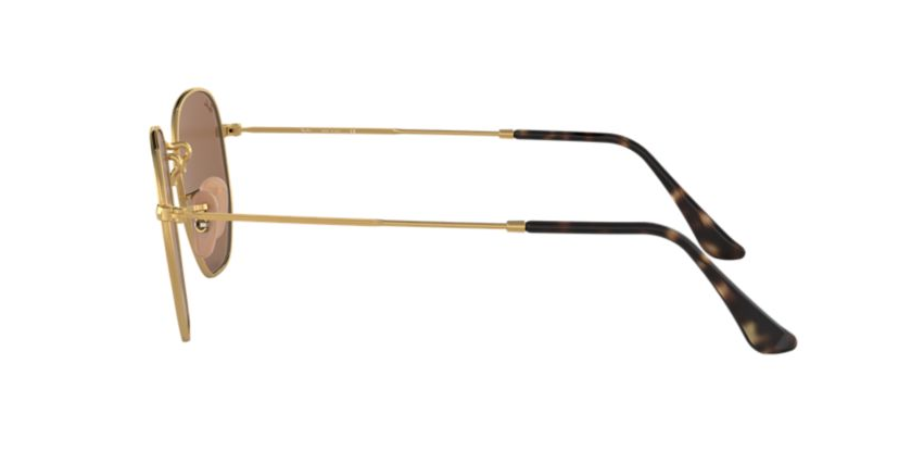 RAY-BAN Hexagonal Flat Lenses 51 Polished Gold - Copper Flash Sunglasses