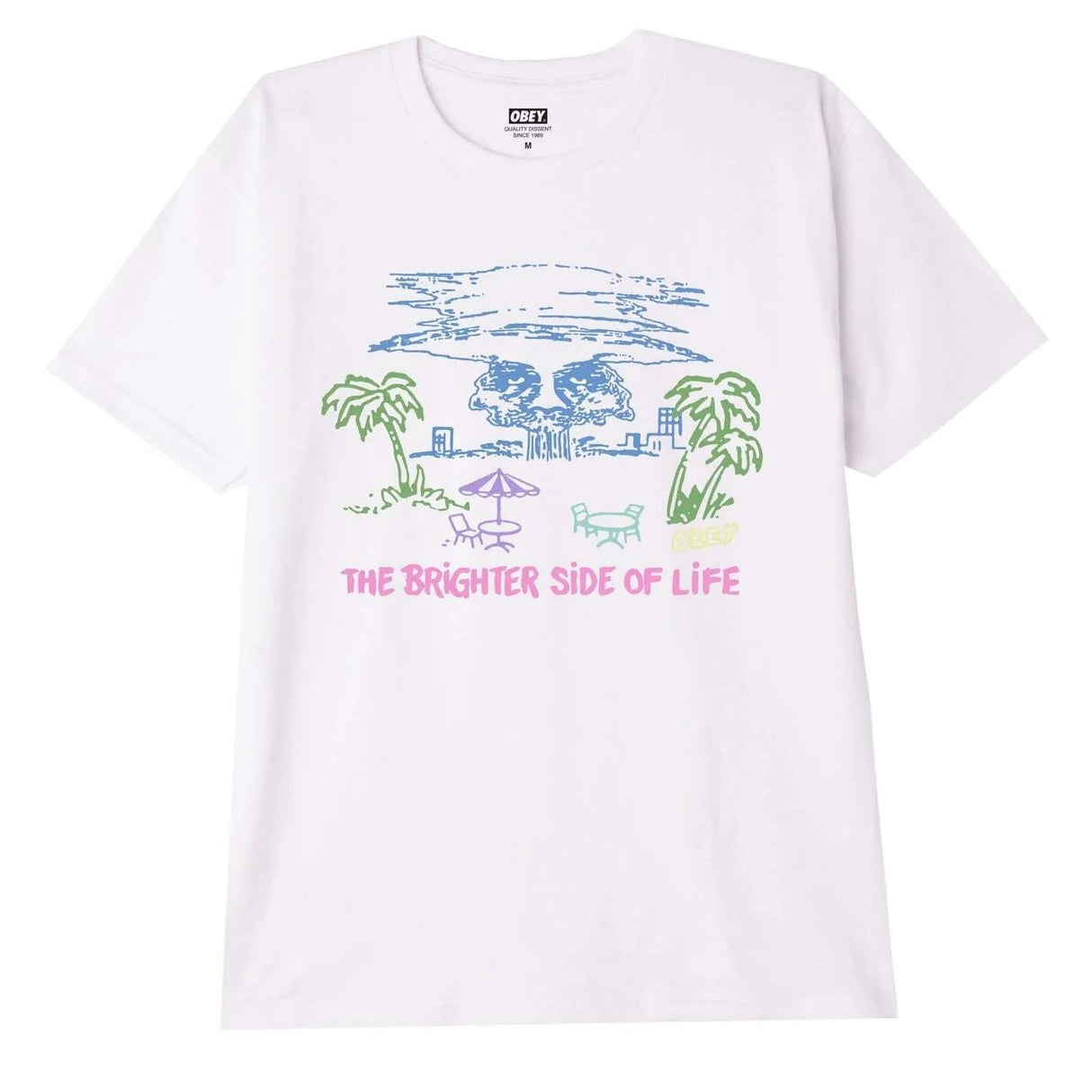 OBEY Brighter Side Of Life Classic T-Shirt White Men's Short Sleeve T-Shirts Obey 