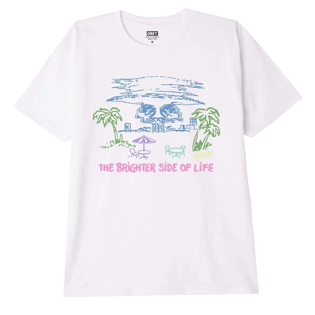 OBEY Brighter Side Of Life Classic T-Shirt White Men's Short Sleeve T-Shirts Obey 
