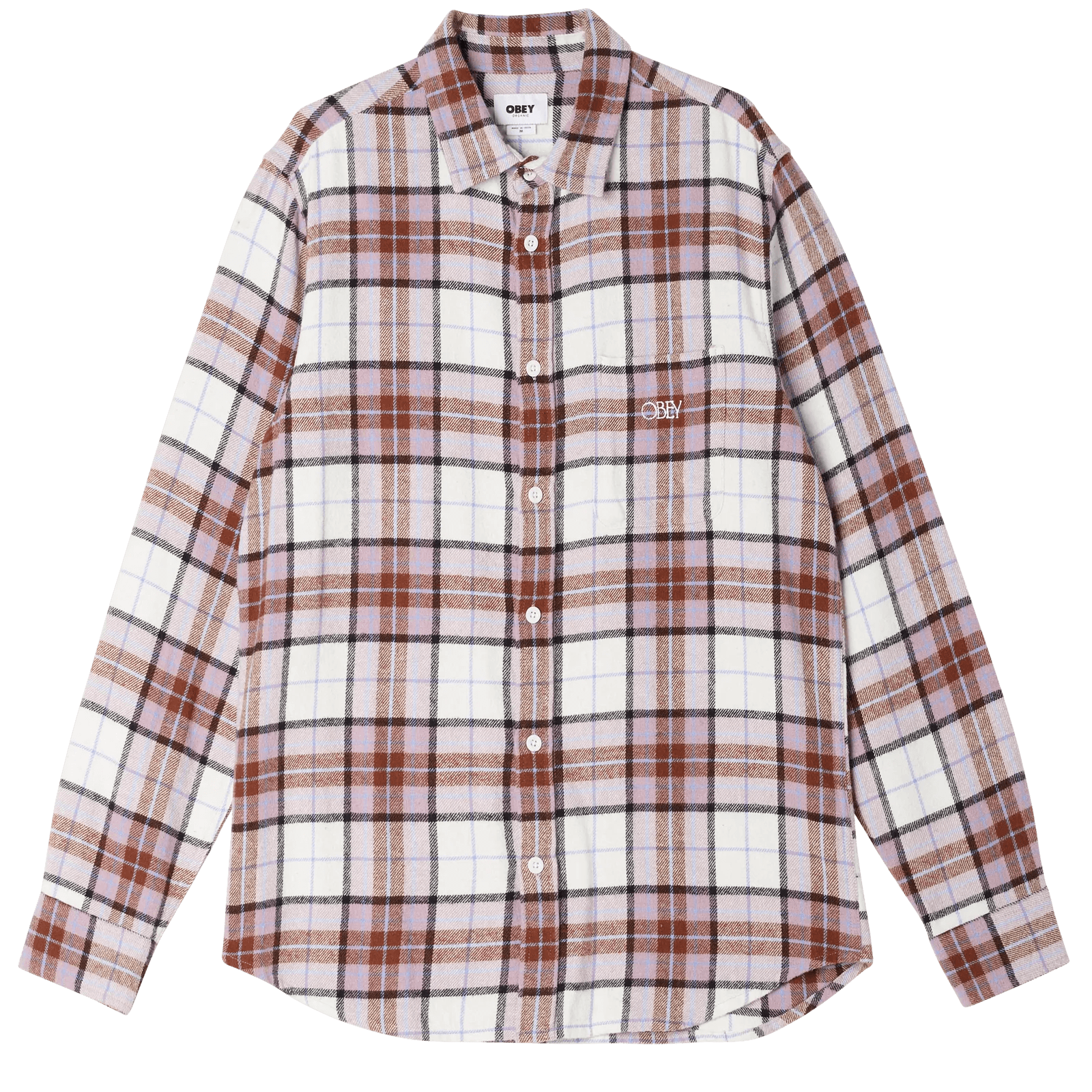 OBEY Vince Long Sleeve Button Up Unbleached Multi Men's Long Sleeve Button Up Shirts Obey 