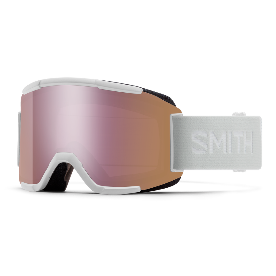 SMITH Squad White Vapor - ChromaPop Everyday Rose Gold Mirror + Yellow Snow Goggle