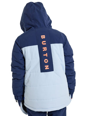 BURTON Boys Ropedrop Snowboard Jacket Dress Blue/Ballad Blue/Tetra Orange 2023 Youth Snow Jackets Burton 