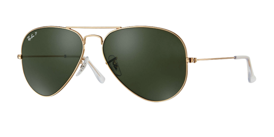 RAY-BAN Aviator Classic 58 Gold - Green Classic G-15 Polarized Sunglasses