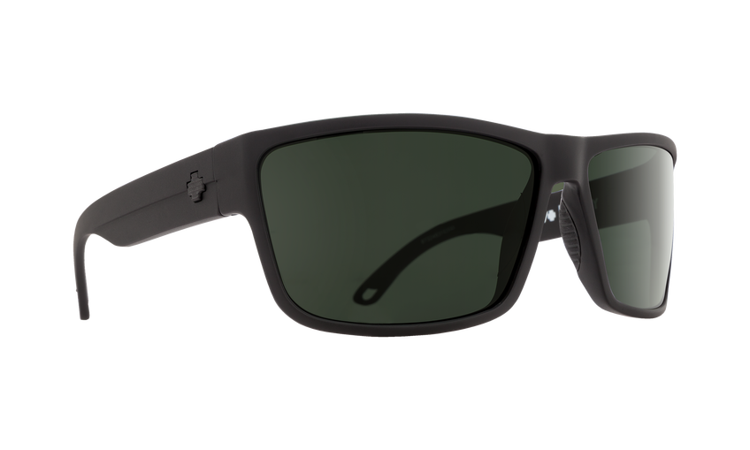 SPY Rocky Matte Black - HD Plus Grey Green Polarized Sunglasses