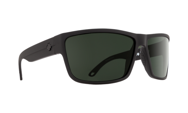 SPY Rocky Matte Black - HD Plus Grey Green Polarized Sunglasses