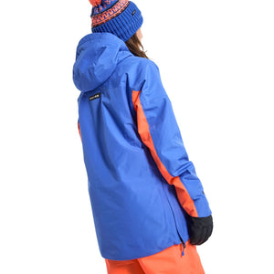 BURTON Women's Pillowline GORE-TEX Anorak Snowboard Jacket Amparo Blue/Tetra Orange 2023 Women's Snow Jackets Burton 