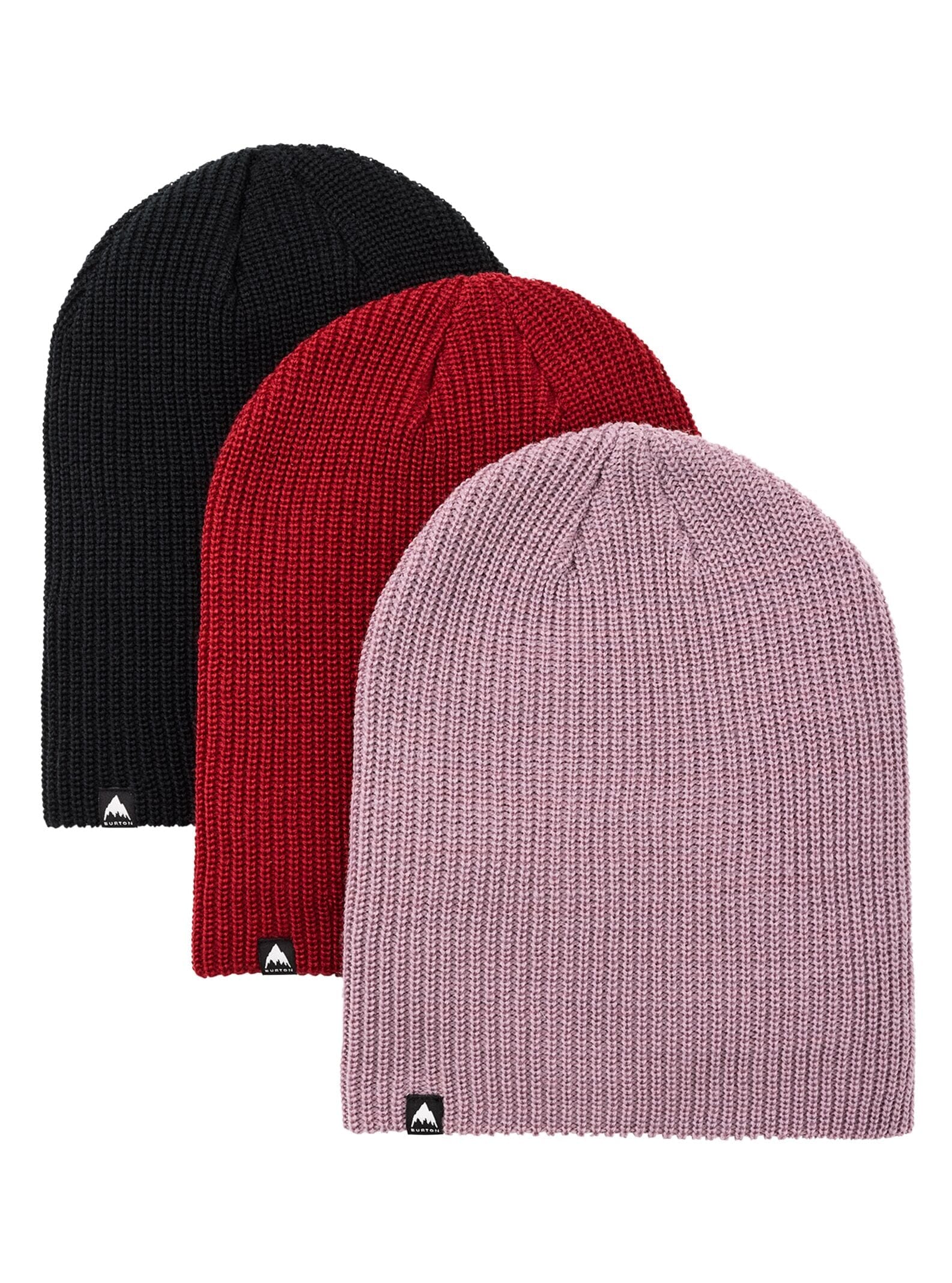 BURTON Women's Recycled DND Beanie 3-Pack True Black/Sun Dried Tomato/Elderberry Women's Beanies Burton 