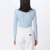 OBEY Women's CMYK Flower Cropped Mia Long Sleeve T-Shirt Good Grey Women's Long Sleeve T-Shirts Obey 