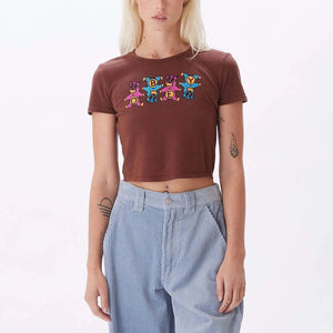 OBEY Women's Obey Bears Cropped Chloe Fitted T-Shirt Sepia Women's T-Shirts Obey 