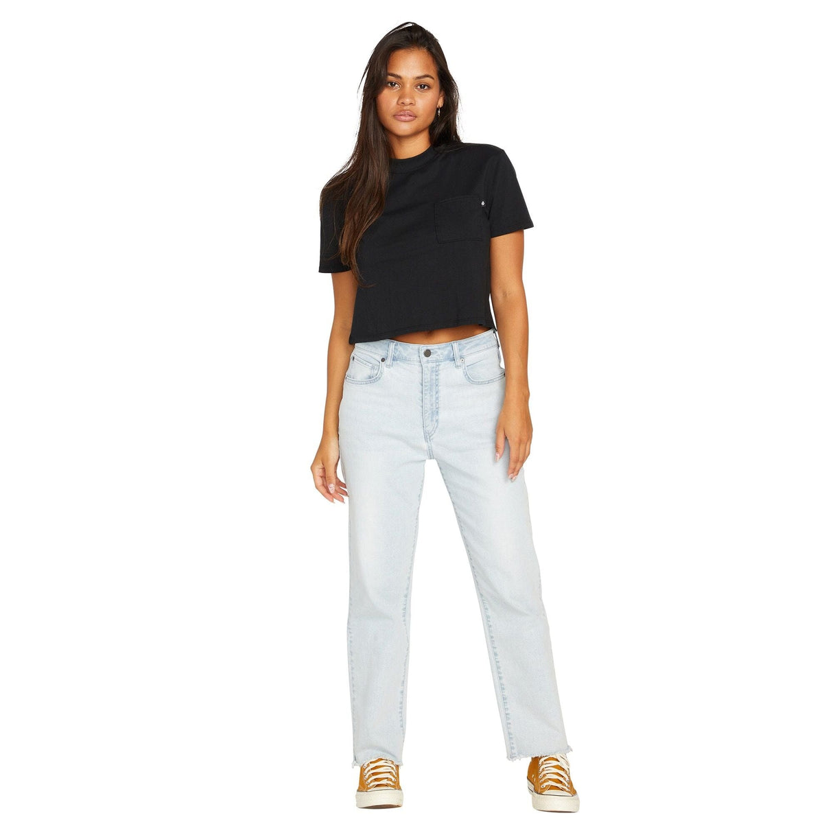 VOLCOM Women's Stone Step High Rise Pants Allover Stone Light Women's Pants Volcom 