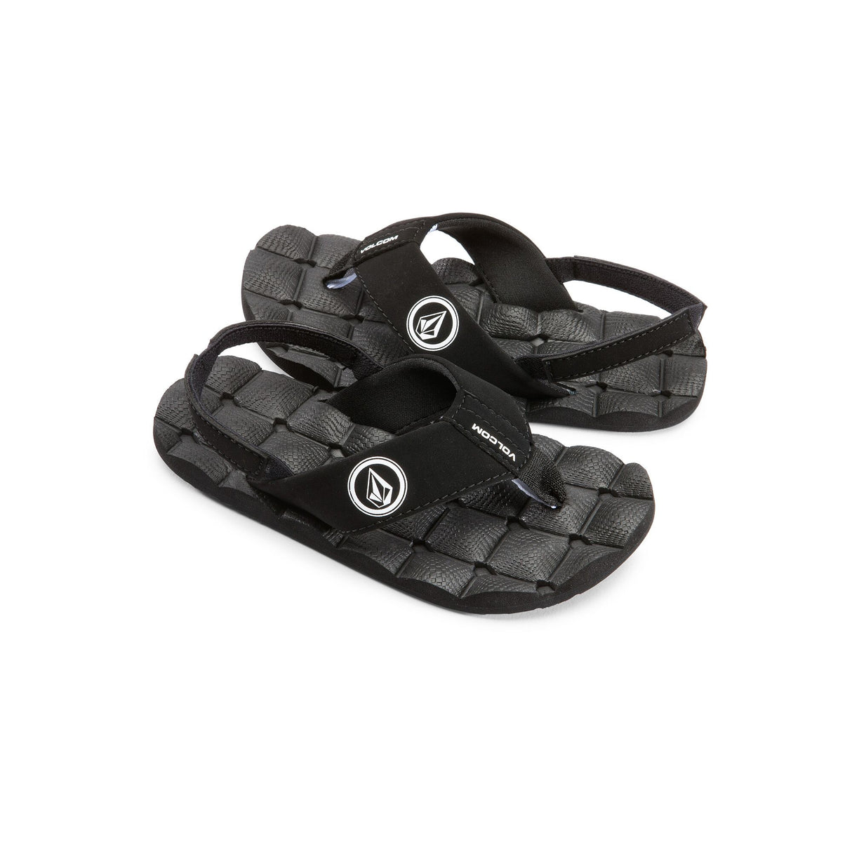 VOLCOM Recliner Sandals Little Youth Black White