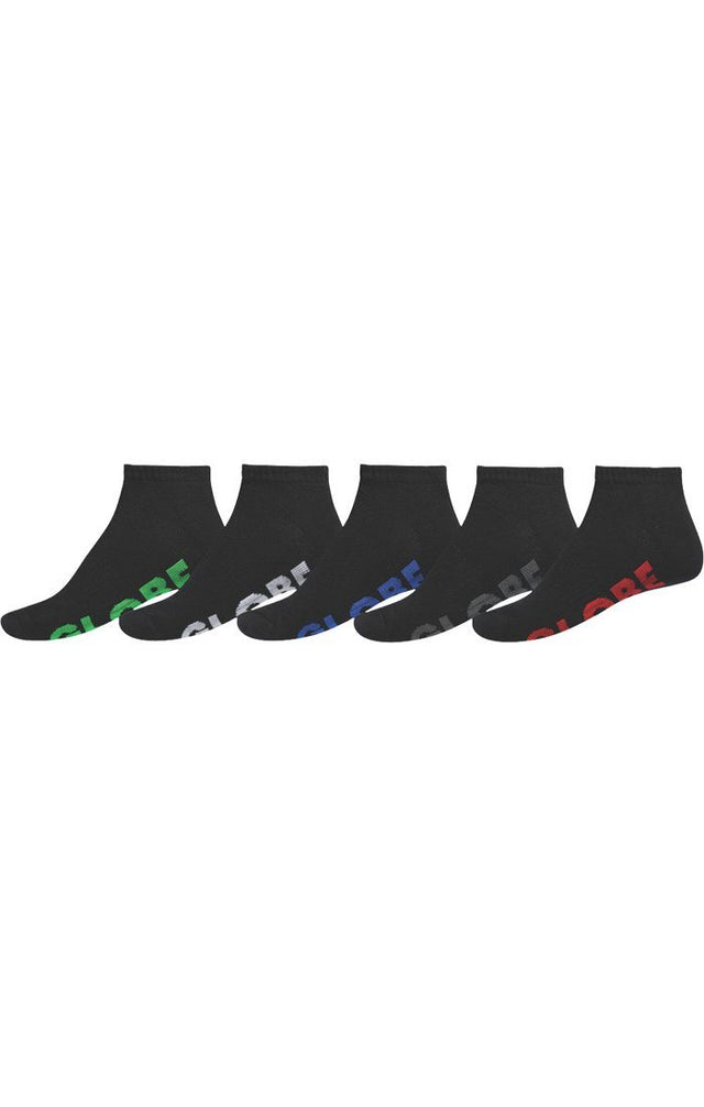 GLOBE Stealth Ankle Socks 5 Pack Black MENS ACCESSORIES - Men's Socks Globe 